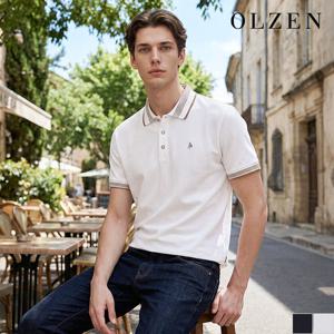 [올젠] 배색 카라 티셔츠 (ZOE2TT1314)