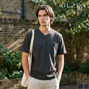 [올젠] 우븐배색 브이넥 티셔츠 (ZOE2TR1313)