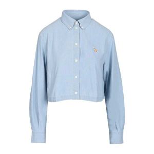 메종키츠네 폭스 자수 크롭 셔츠 QW00402WC5006 0434