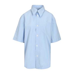 아미 백 박스 플리츠 포플린 반팔 셔츠 USH809 CO0063 484