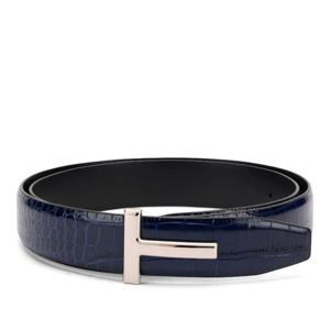 톰포드 T-메탈 버클 크로커다일 가죽 벨트 TB224CL439S UDJ