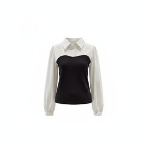 [에이비에프지]카라넥 배색 블라우스 ADA5HBG03G