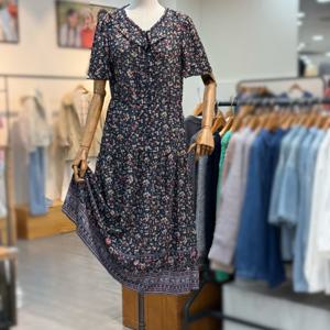 [써스데이아일랜드]프릴 포인트 보더 원피스 t254mop252_DG