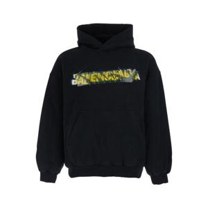 발렌시아가 후드 티셔츠 871956TUVI91000 Black