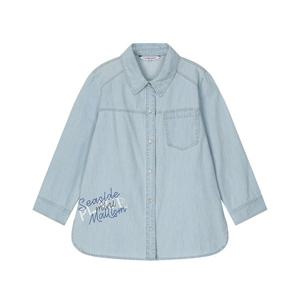 [꼼빠니아][꼼빠니아] 레터링 7부 데님 셔츠_CADU4-WDB900