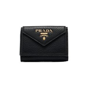 프라다 비텔로 그레인 미니 트라이폴드 월렛 블랙 1MH021-2E3A-F0002