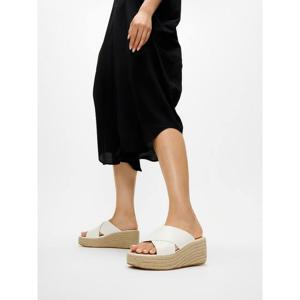 [FITFLOP][삼성물산공식] 여성 플랫폼 에스파드류 레더 웨지 크로스 슬라이드  어반 화이트 (FT64K2D231)