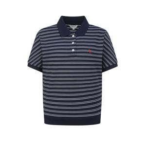헤지스 여성 26SS 아이코닉 루즈핏 돌먼 반팔 피케 티셔츠 네이비 스트라이프 HSTS6BC34N2