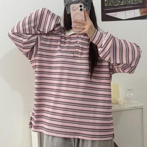 [강물처럼]아이우먼 무지개카라버튼티셔츠 GBX366M603 빅사이즈