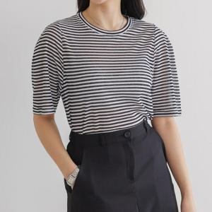 [강물처럼]아이우먼 세미시스루줄무늬티셔츠 LYU398M603 빅사이