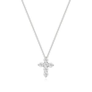 [티르리르][부산본점단독] 크로스 에센셜 화이트 실버 목걸이 STNSVW00905M-3