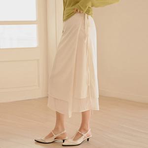 [포커스]배색 레이어드 랩 롱 스커트 PBBF6S1SK8161