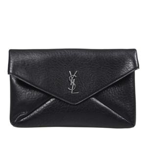 생로랑 YSL 메탈 로고 페블 가죽 라지 파우치 778181 AACIA 100