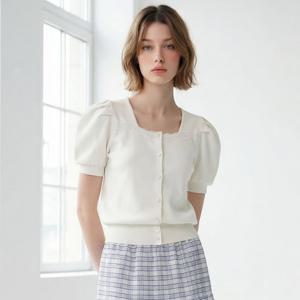 [포커스]프린세스 핀턱 퍼프 레이스 배색 가디건 PBVFF6M1KC4571