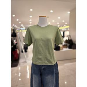 [에이비에프지]무지라운드넥 반팔 크롭 티셔츠 AGNA5HK40G