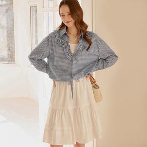 [포커스][나시SET]프릴 체크 벌룬 블라우스 PBBF6S1BL5461