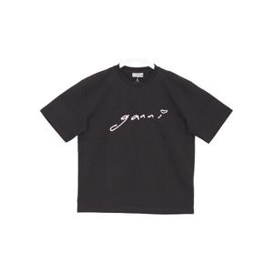 가니 26SS 헤비 코튼 저지 릴렉스 핏 로고 여성 반팔 티셔츠 A1050187 252