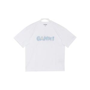 가니 26SS 헤비 코튼 저지 릴렉스 핏 EMB 로고 여성 반팔 티셔츠 A1050188 151