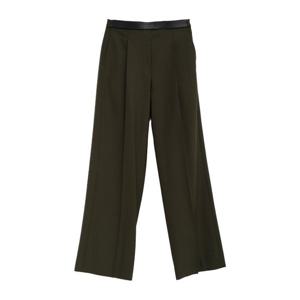 로에베 가죽 트림 플리츠 와이드 팬츠 S359Y04 XHN4160