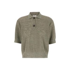 26SS 브루넬로 쿠치넬리 Sage 그린 linen blend 폴로 셔츠 M8Q257105C6896 TP573798925