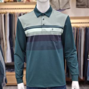 [크로커다일남성]봄 스퀘어 조직 컬러 블럭 카라티셔츠PQTS14164