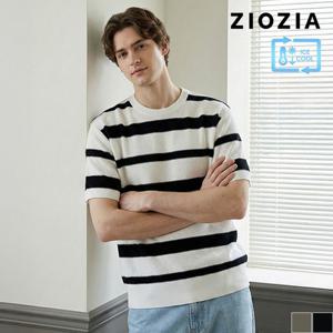 [지오지아] 멀티 블록 니트 티셔츠 (ABE2ER1108)