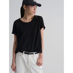 (356342WM15) [에잇세컨즈] 컴팩트 U넥 반소매 티셔츠  블랙