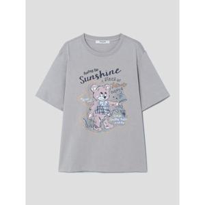 (356342CC43) [에잇세컨즈] 20수 그래픽 오버핏 반소매 티셔츠  그레이