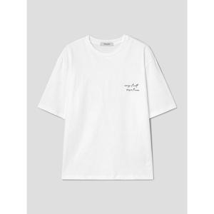 (456342MC11) [에잇세컨즈] 필기체 그래픽 반소매티  화이트