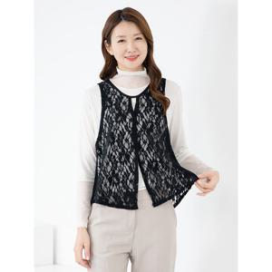[모슬린]엄마옷 조끼 레이스 라운드 레이어드 603FGH083 마담/중