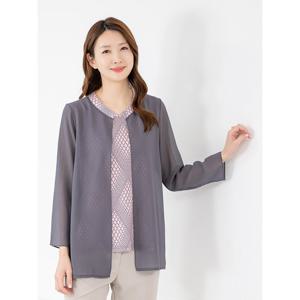 [모슬린]엄마옷 블라우스 긴팔 라운드 이중쉬폰 603FGH103 마담/