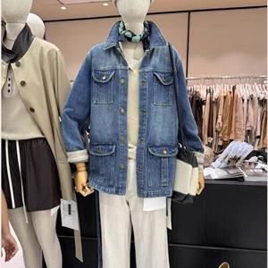 [바바라옷장]265613 - 포켓 데님 하프자켓 데님코트 데님자켓 간