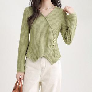 ATMARK 랩사이드브이넥크롭티셔츠_AA61TS038G