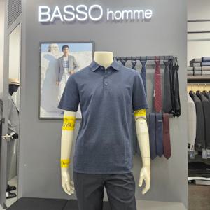 [바쏘옴므]심플 푀인트배색여름쿨카라티셔츠WSZ2KT32_OD