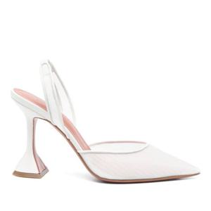 아미나무아디 포인티드 토 플레어 힐 슬링백 13S361221HOL WHIT