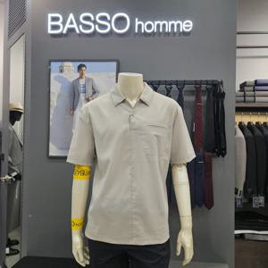 [바쏘옴므]심플 푀인트배색폴리스판오버핏셔츠WSZ2KT89OD_OD_OD