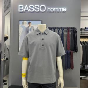 [바쏘옴므]심플 푀인트배색폴리스판오버핏셔츠WSZ2KT90_OD