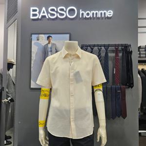 [바쏘옴므]심플 포인트배색 린넨셔츠WSZ2TT40_OD_OD_OD