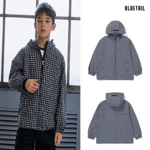[블루테일]AAA3JP01NV네이비 체크 후드점퍼