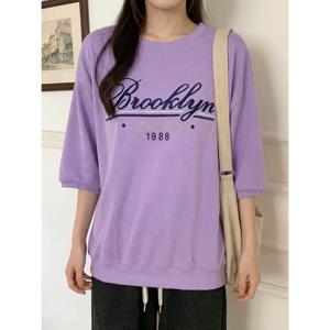 [올리비에스클로젯]레터링 7부소매 맨투맨 티셔츠_O2603TS068A