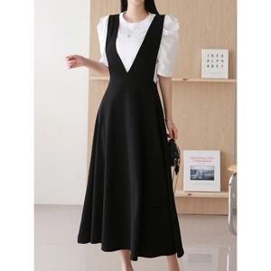 [올리비에스클로젯]멜빵 플레어 뷔스티에 롱 원피스_O2603OP009B