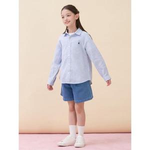 [빈폴키즈] 리넨폴리 혼방 스트라이프 셔츠  블루 (BI6364U02P)