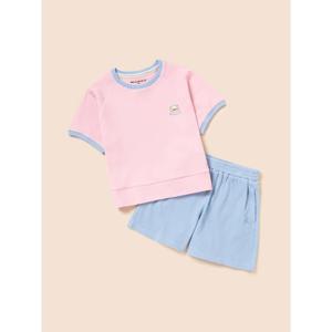 [빈폴키즈] 여아 달이 포인트 와플 상하 세트  라이트 핑크 (BI6342G04Y)