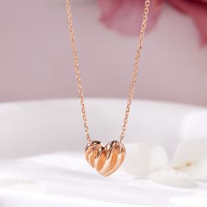 [비앤비골드] 14K 볼륨 통통 라인 하트 체인 목걸이 MNN42431