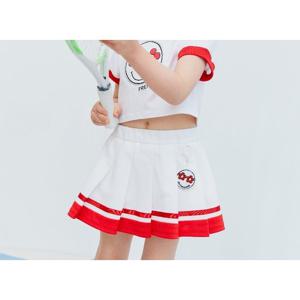 [프렌치캣(백)]WH 배색 플리츠스커트(Q42DSS010C)