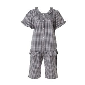 [비너스]면 지지미 선염체크 파자마 VPAS202W-NB-EUS