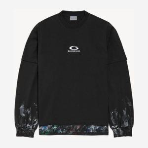 발렌시아가 페인트 스플래터 로고 크루넥 티셔츠 871497TUVJ7 1