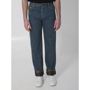 버버리 체커드 라이닝 스트레이트 진 8116361 A1322