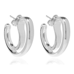 보테가베네타 폴리시드 청키 후프 귀걸이 804847V5070 8117 SIL