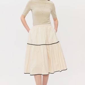 질스튜어트뉴욕   26SS  셔링장식 실크혼방 플레어스커트 JSSK6B220CR